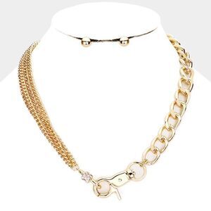 Rhinestone Lobster Clasp Pendant Necklace Set